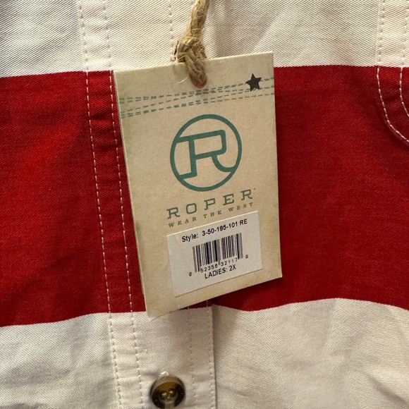 Roper Brand Patriotic Red, White, and Blue Woman’s  Shirt - Picture 4 of 6